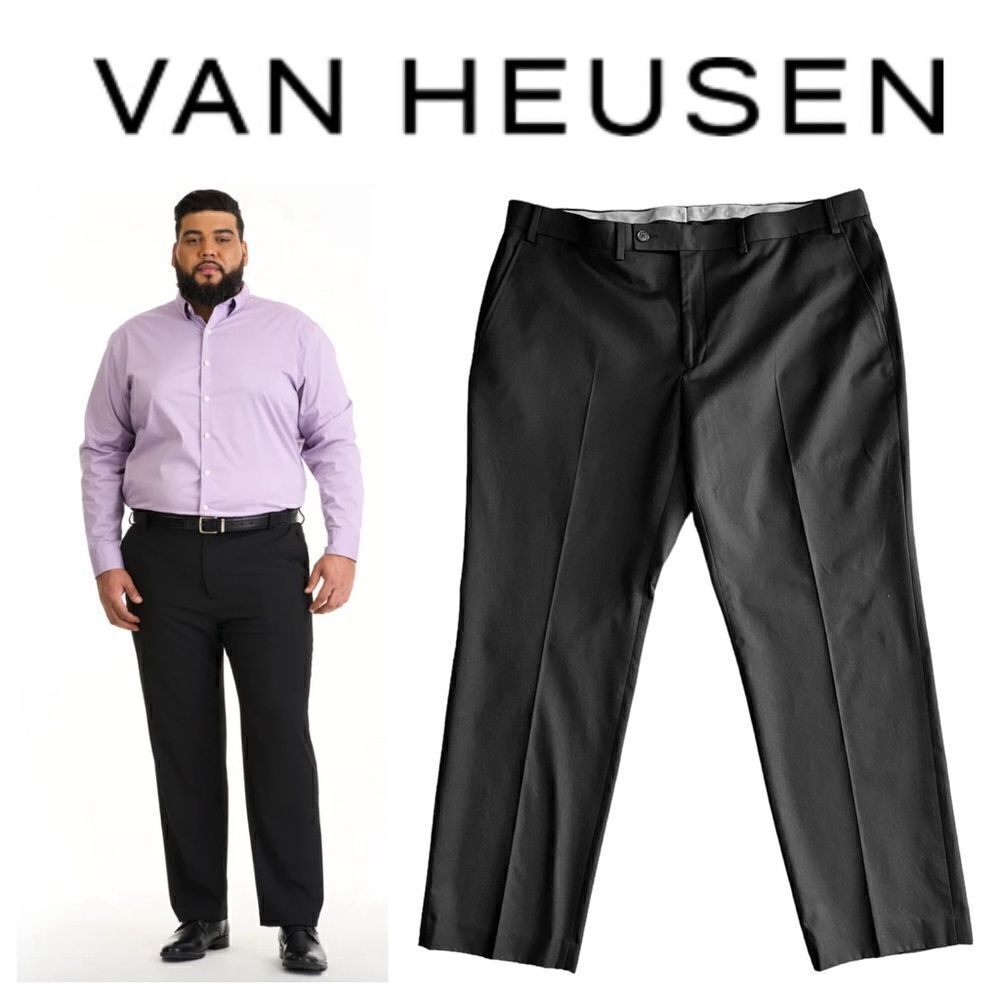 Van Heusen Black Trouser Dress Pants 40 Waist Men’s